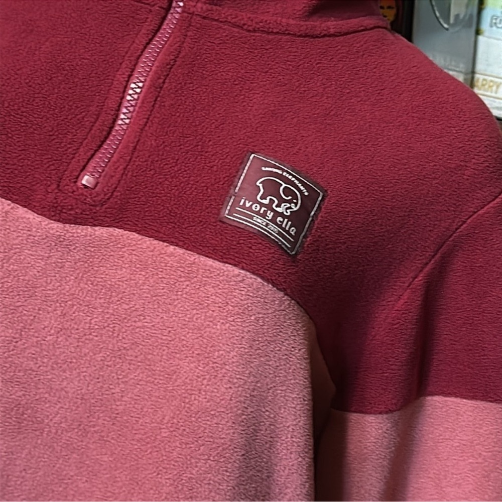 Ivory Ella Colorblock Fleece Pullover, Partial Zip, Large - Picture 4 of 6